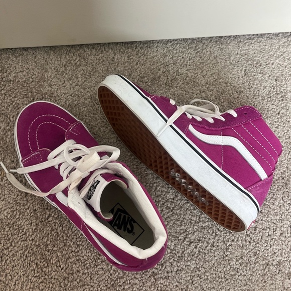 Magenta Vans Sk8-HI's - Picture 2 of 4